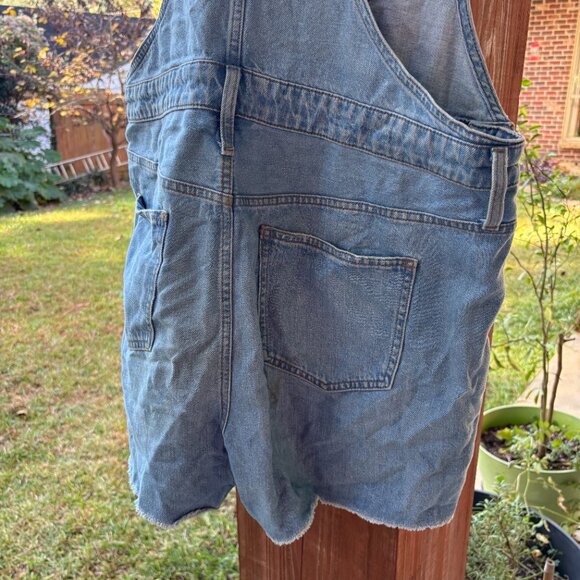 Madewell Denim Overall Shorts Size XL Lightwash - Picture 3 of 4